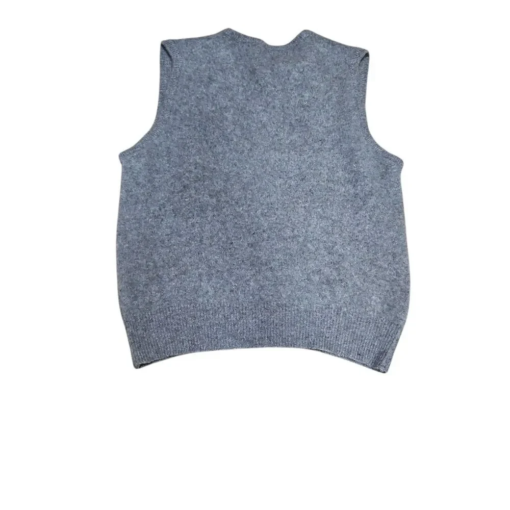 Bernhard Altmann 100% Cashmere Grey Sweater Vest L (Est) Quiet Luxury